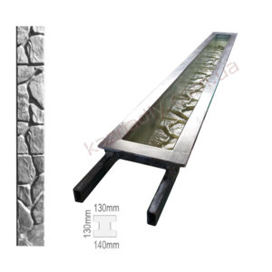 Форма для столба, фактура камень-3, на 1 секцию, сечение 135х130мм